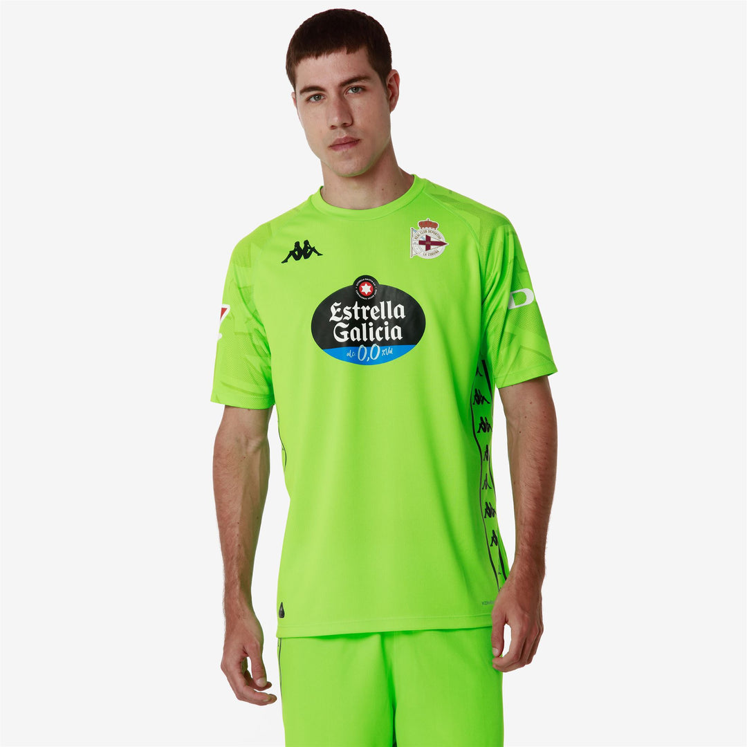 Neon Green Men's Deportivo de La Coruña Football Goalkeeper Shirt main