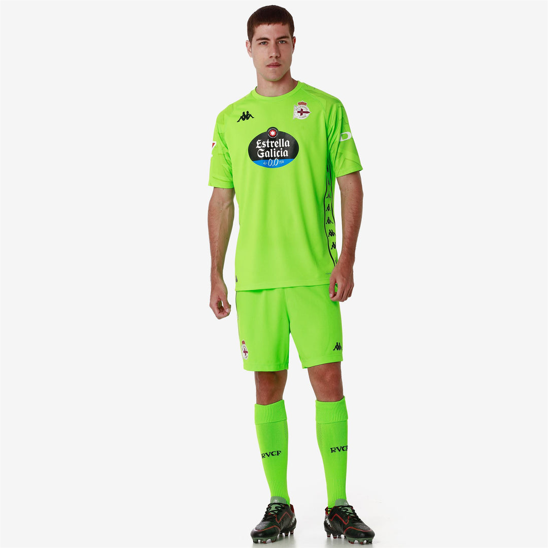 Neon Green Men's Deportivo de La Coruña Football Goalkeeper Shirt main