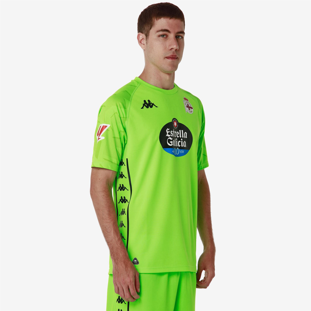 Neon Green Men's Deportivo de La Coruña Football Goalkeeper Shirt main