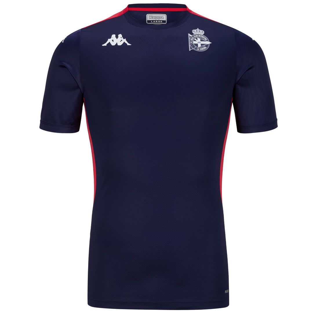Blue Men's Deportivo de La Coruña Football Pre-Match Shirt in Slim Fit 01