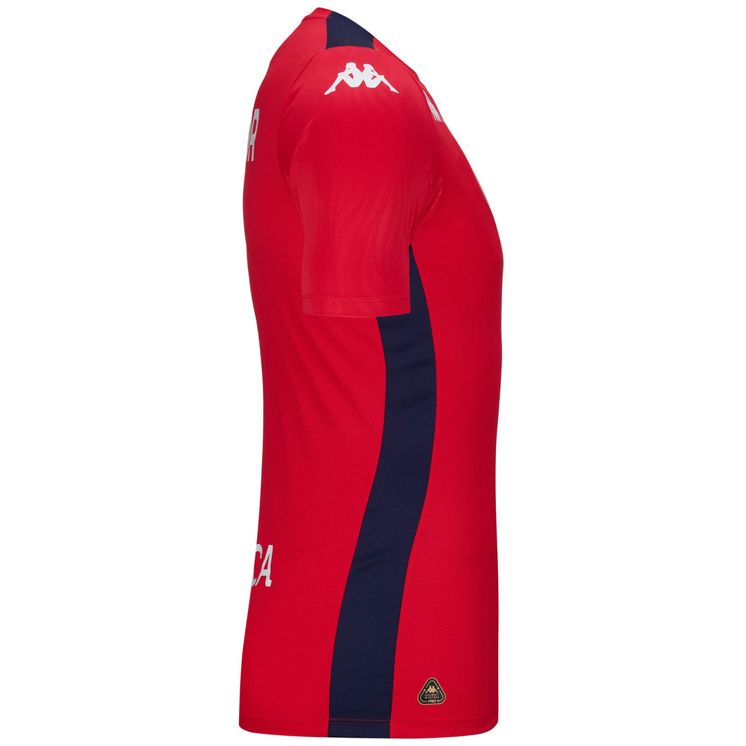 Camiseta deportiva roja y azul para hombre, confeccionada en tejido reciclado. main