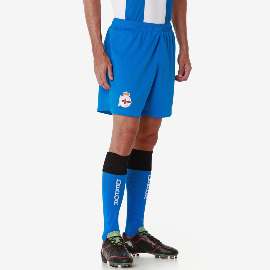 Blue Men's Deportivo de La Coruña Football Shorts in Jacquard Fabric main