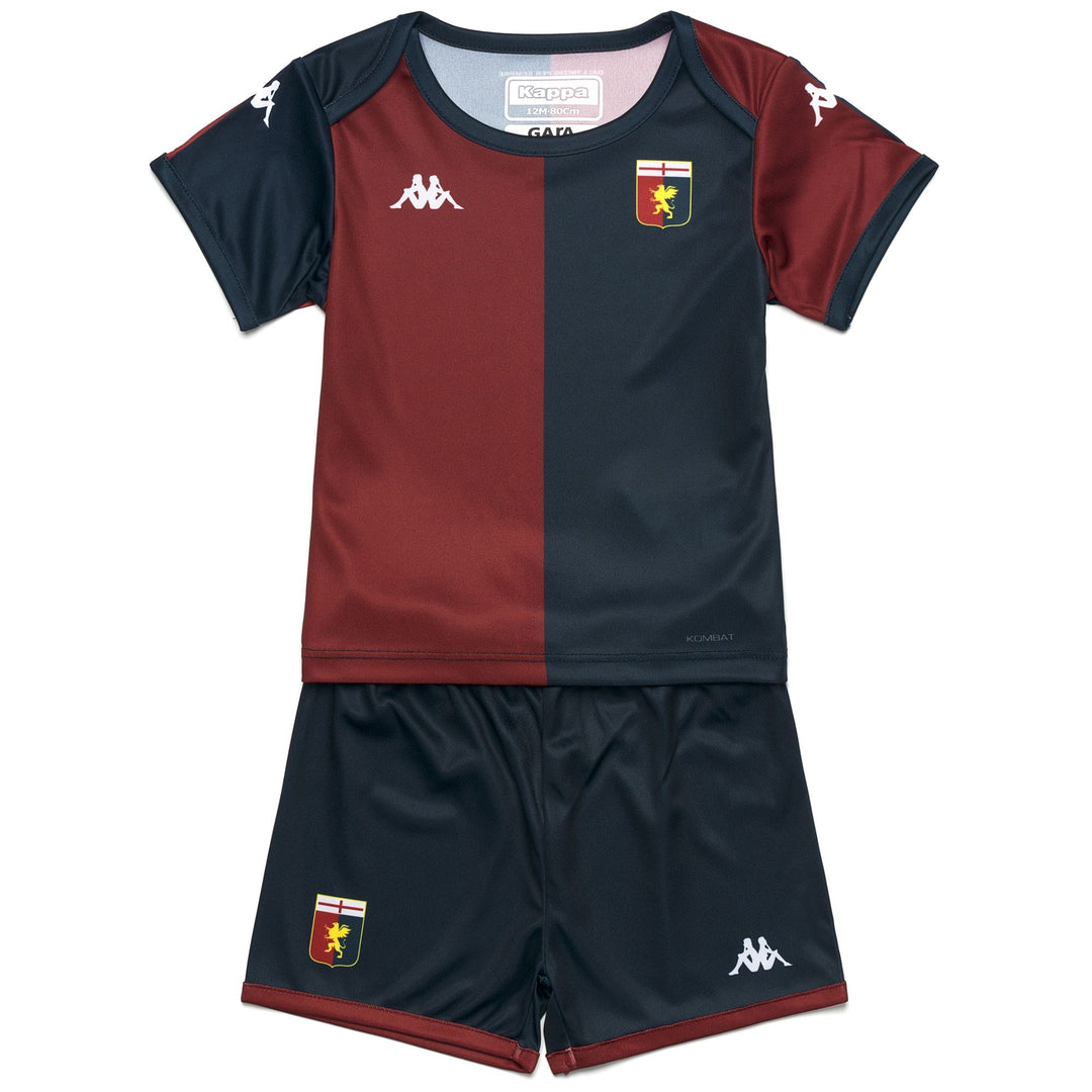 Conjunto de fútbol unisex para niños, color rojo y azul, con pantalones cortos y camiseta. main