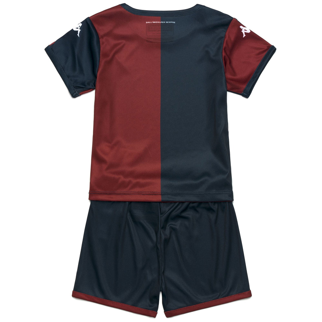Conjunto de fútbol unisex para niños, color rojo y azul, con pantalones cortos y camiseta. main