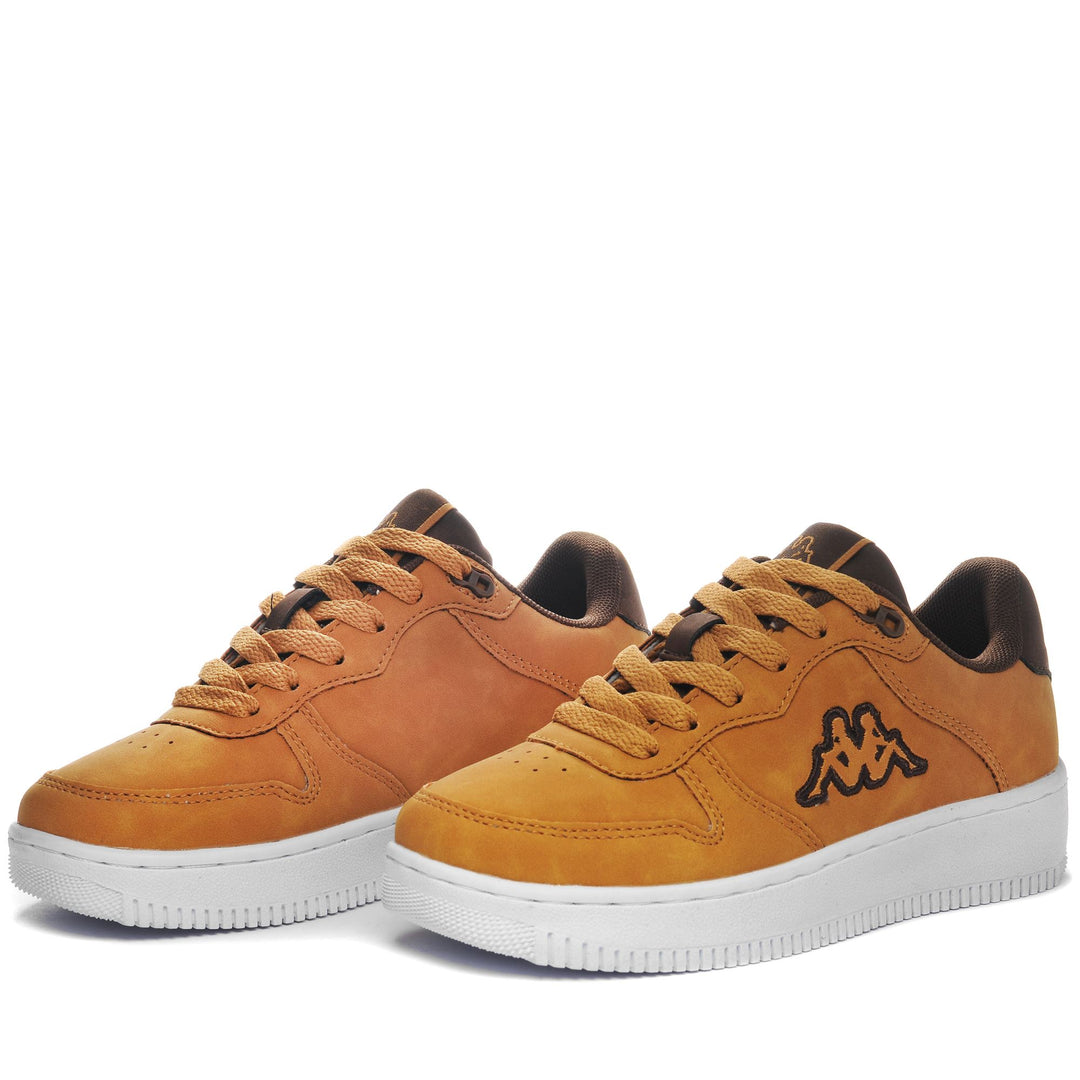 Yellow Tan Unisex Kids Low Cut Sneakers 01