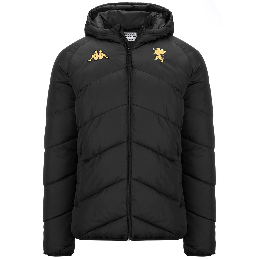 Veste à capuche Genoa Football pour homme, coupe ajustée, en tissu déperlant noir 01