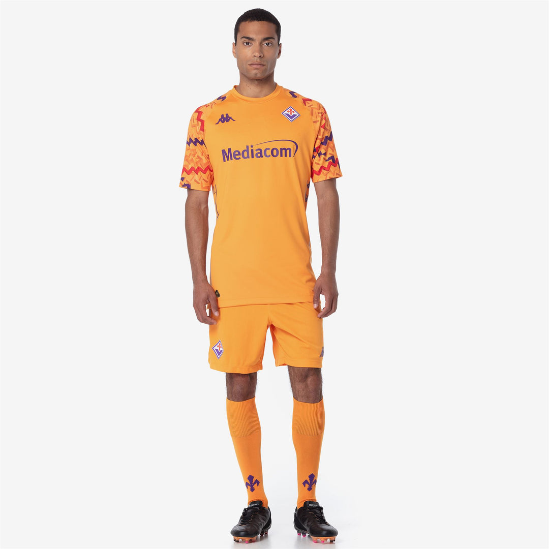 Maillot de gardien de but de football ACF Fiorentina pour homme, orange, coupe ajustée main