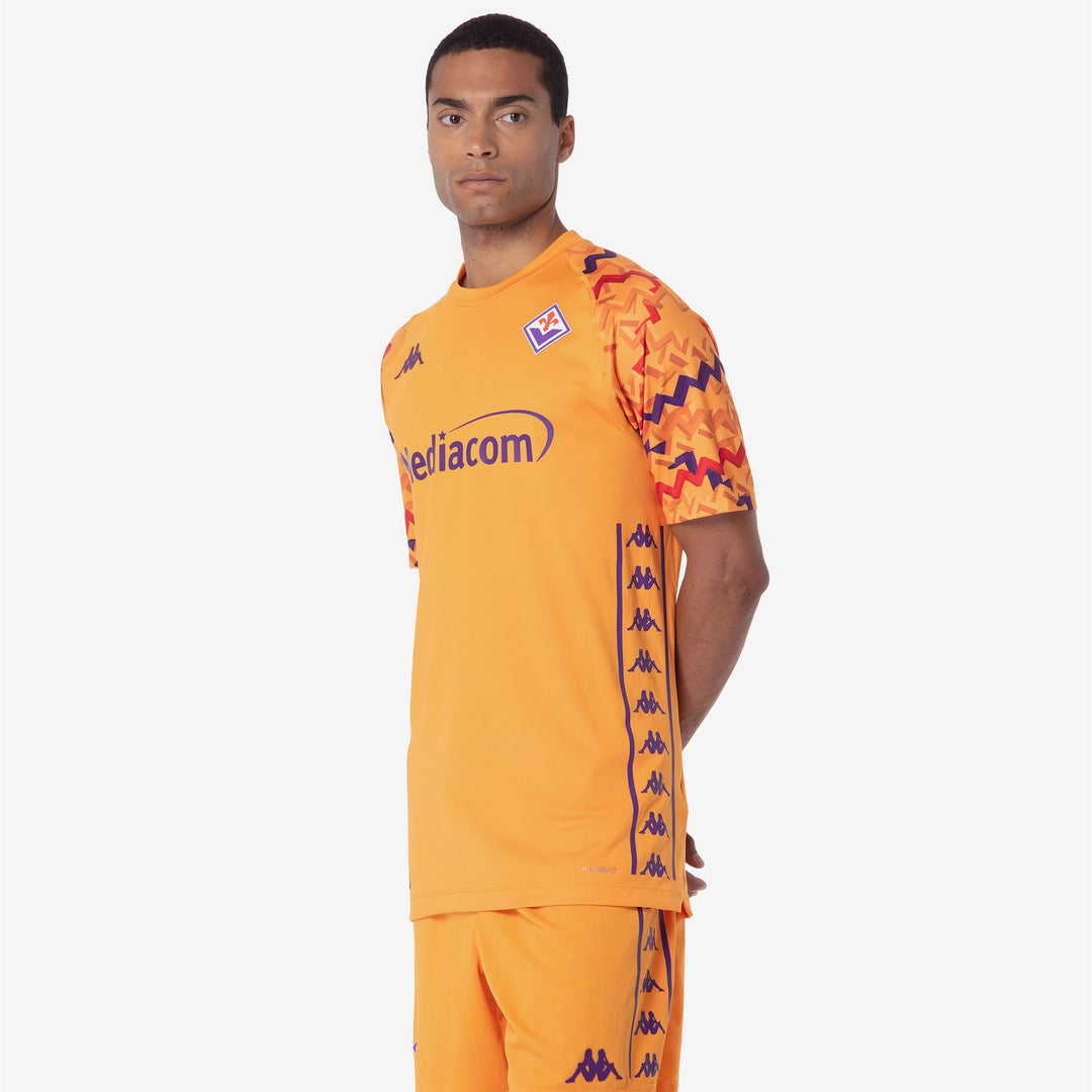 Maillot de gardien de but de football ACF Fiorentina pour homme, orange, coupe ajustée main