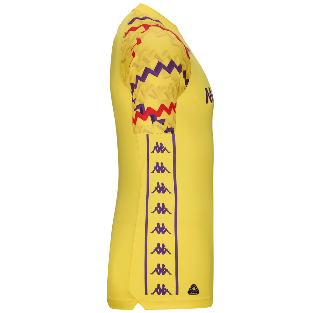 Maillot de football ACF Fiorentina jaune pour homme, coupe ajustée. 02