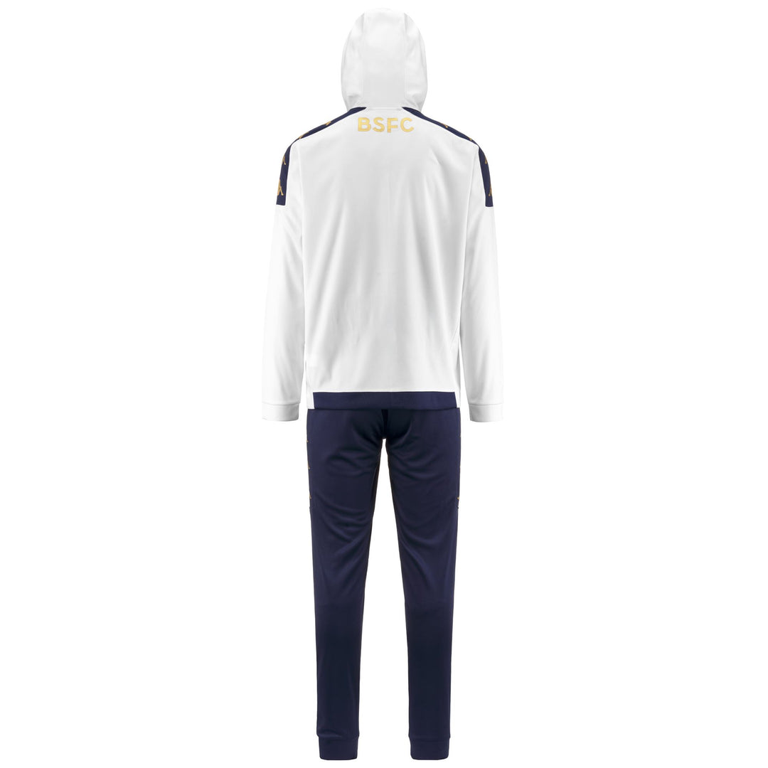 Tuta da uomo slim fit bianca e blu con elastico main