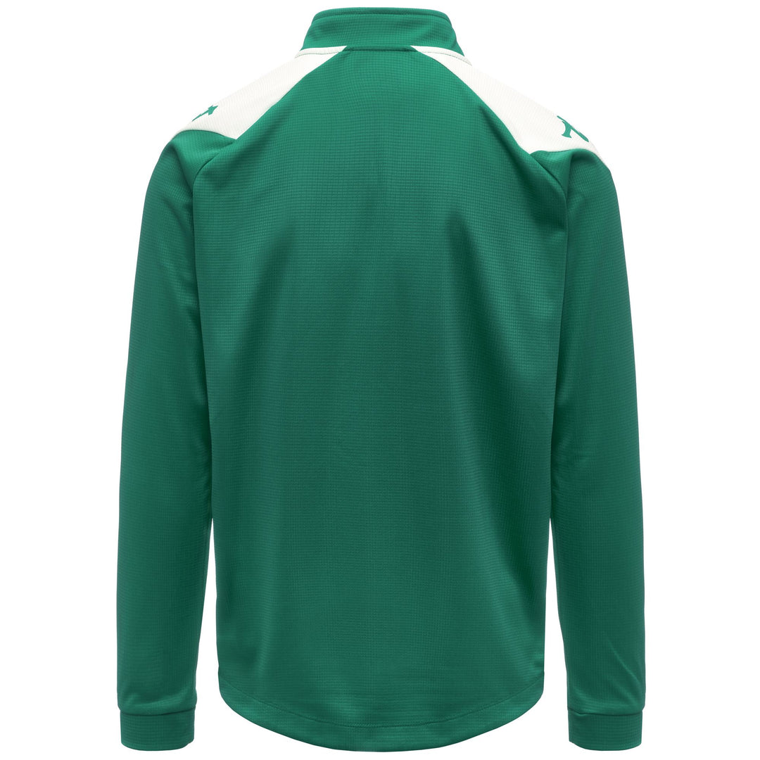 Green white Men's Slim Fit Training Fleece Jumper with Half Zip main