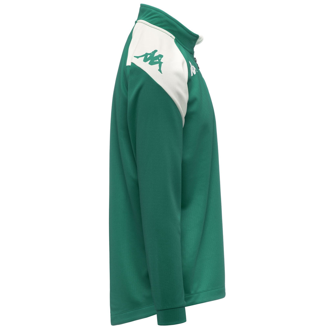 Green white Men's Slim Fit Training Fleece Jumper with Half Zip main