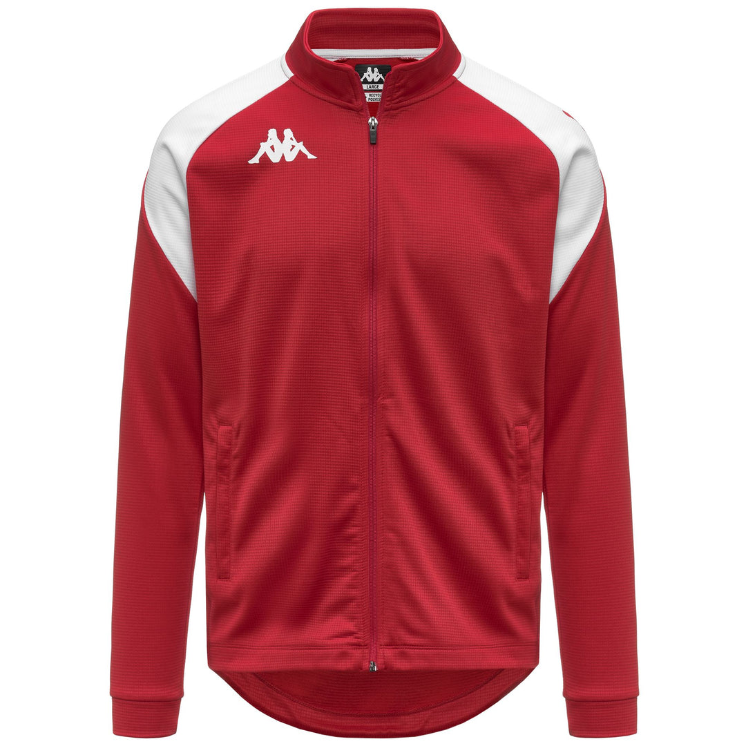 Chaqueta de entrenamiento polar roja para hombre con bolsillos 01