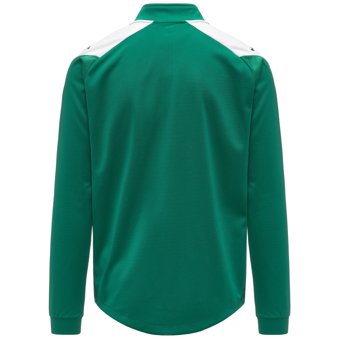 Chaqueta de entrenamiento polar para hombre, color verde y blanco, con cremallera y bolsillos main