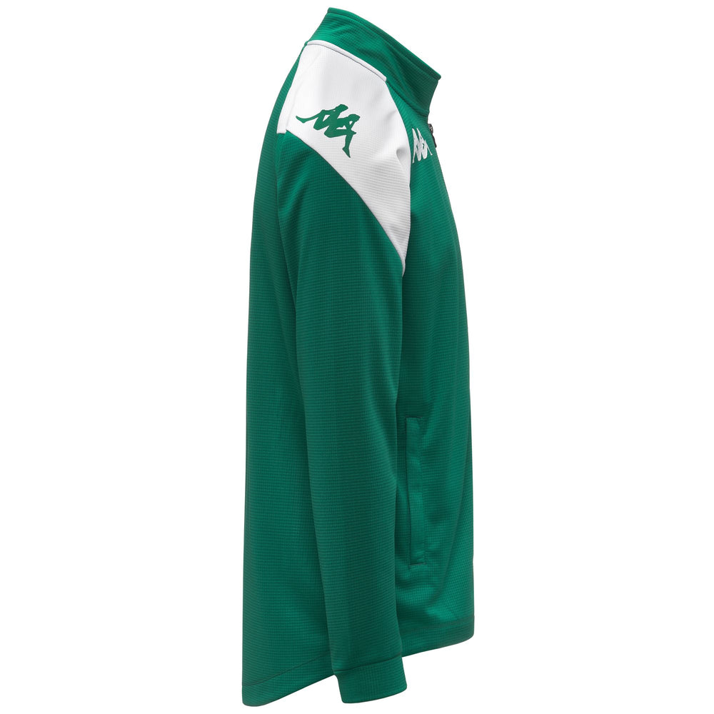 Chaqueta de entrenamiento polar para hombre, color verde y blanco, con cremallera y bolsillos 02