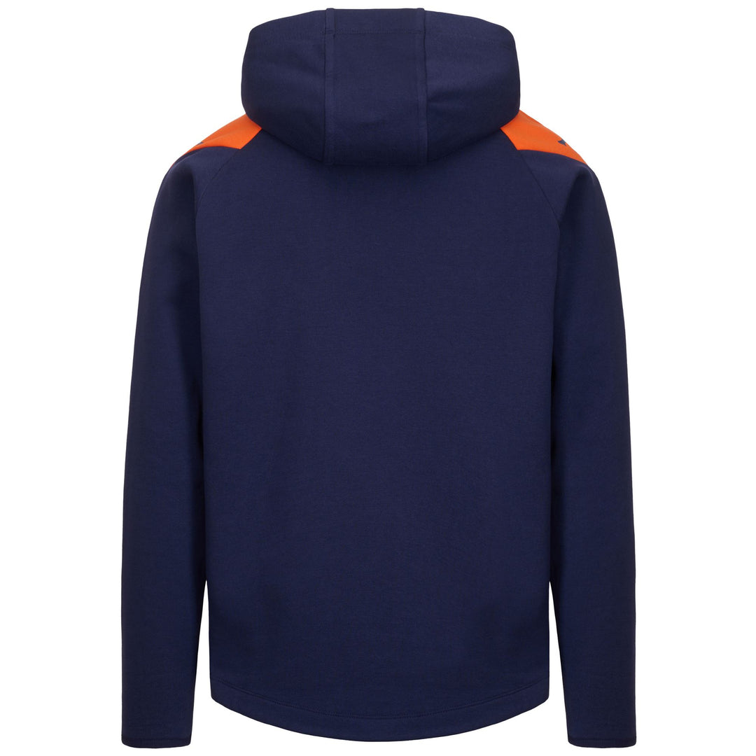 Blue and Orange Men's Slim Fit Soccer Hoodie in Recycled Fabric main