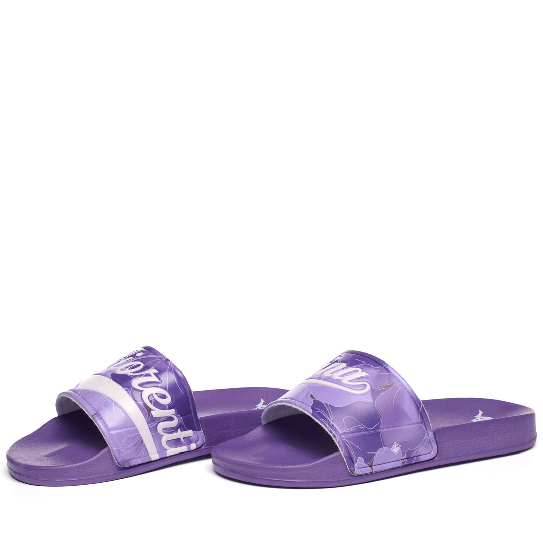 Violet Unisex Stripe Flip-Flops for Swimming with Team Logo 01