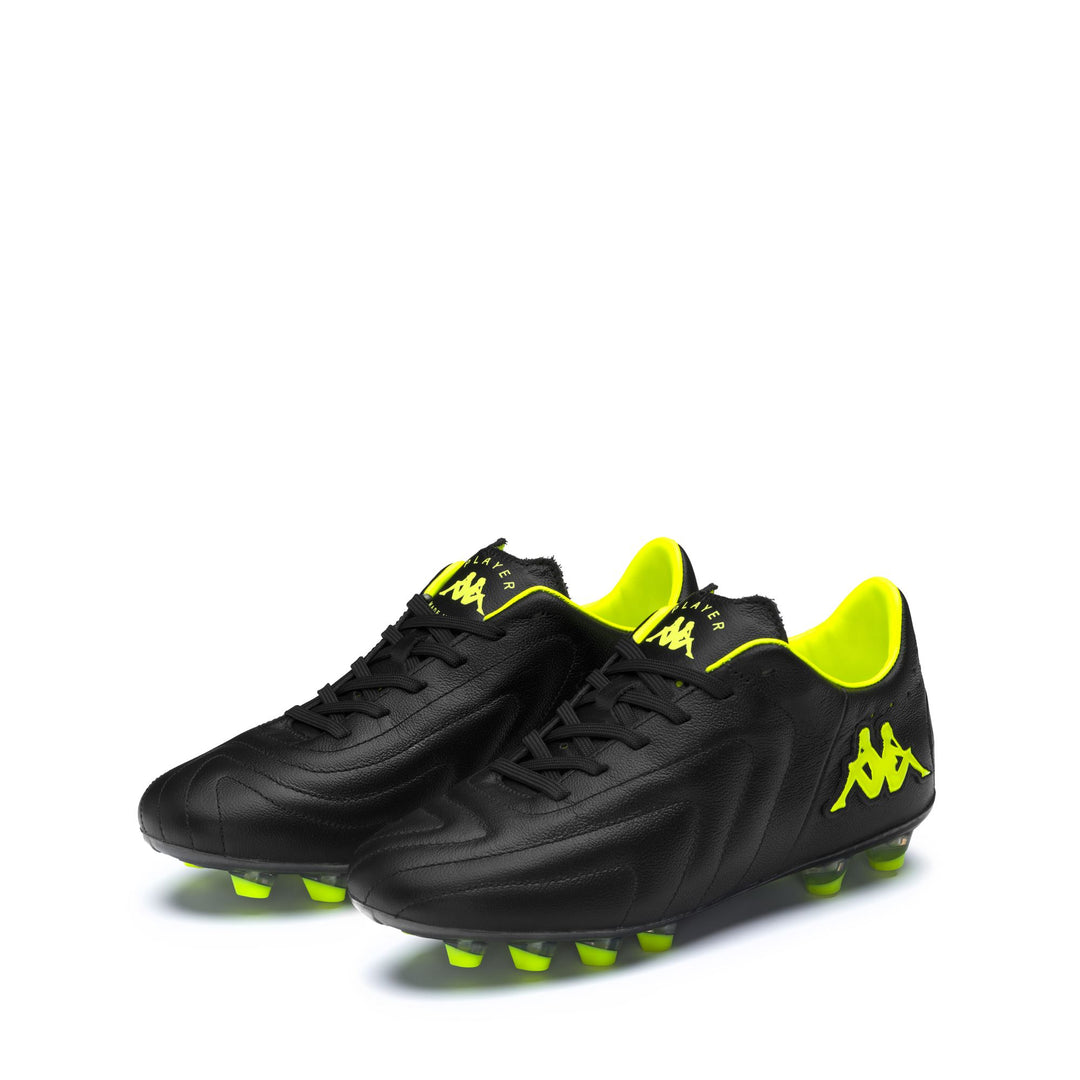 Black neon yellow Men's Low Cut Soccer Shoes for Firm Grounds 01