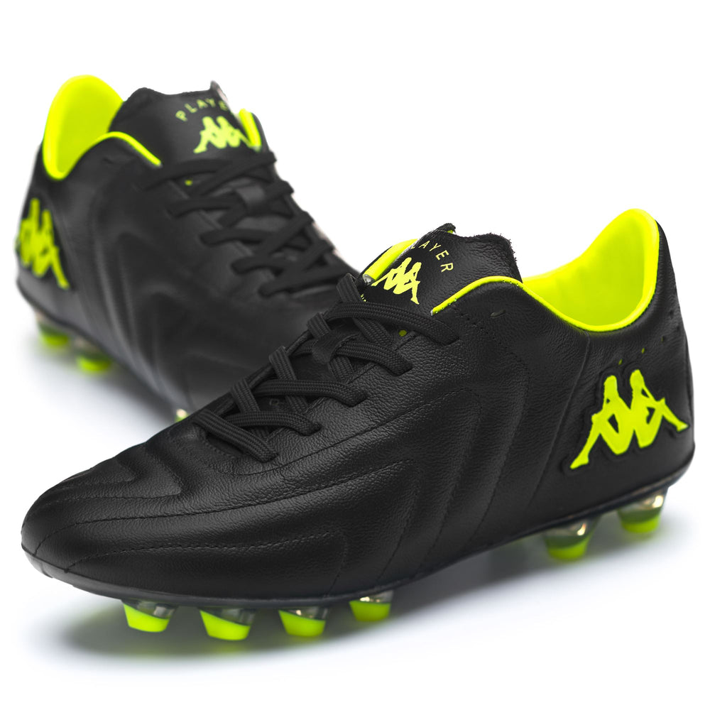 Black neon yellow Men's Low Cut Soccer Shoes for Firm Grounds 02