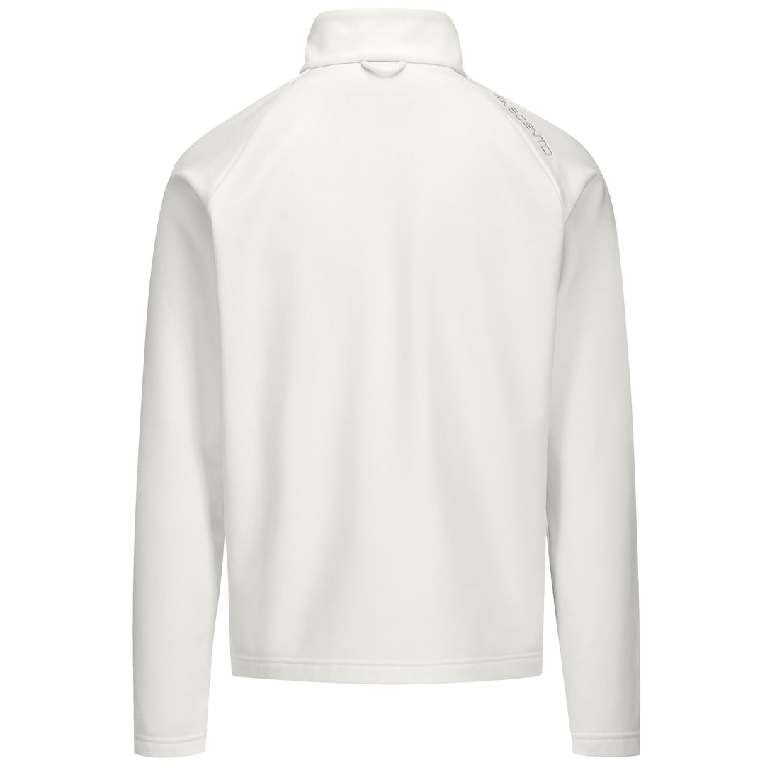 Chaqueta polar unisex blanca con media cremallera y corte entallado main