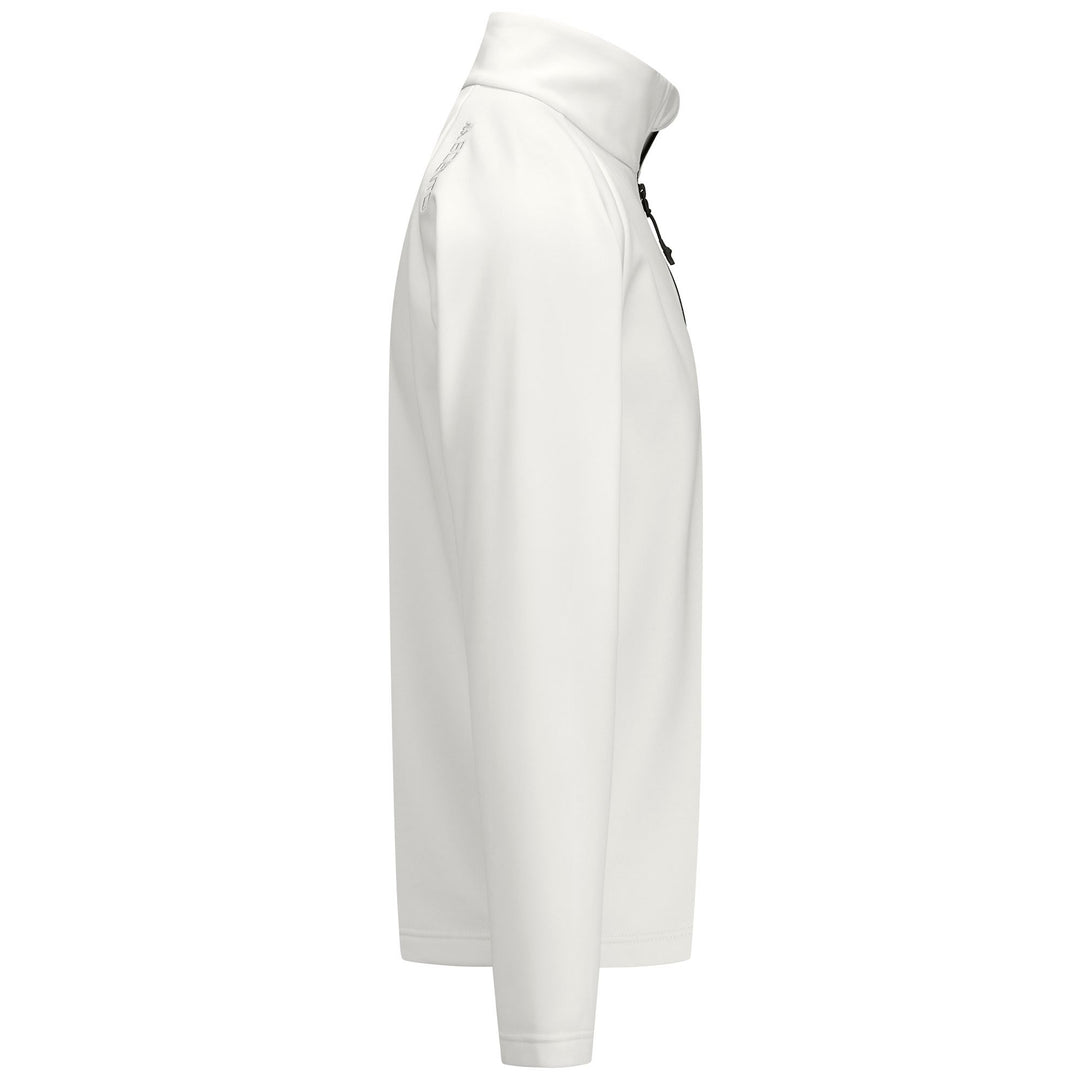 Chaqueta polar unisex blanca con media cremallera y corte entallado main