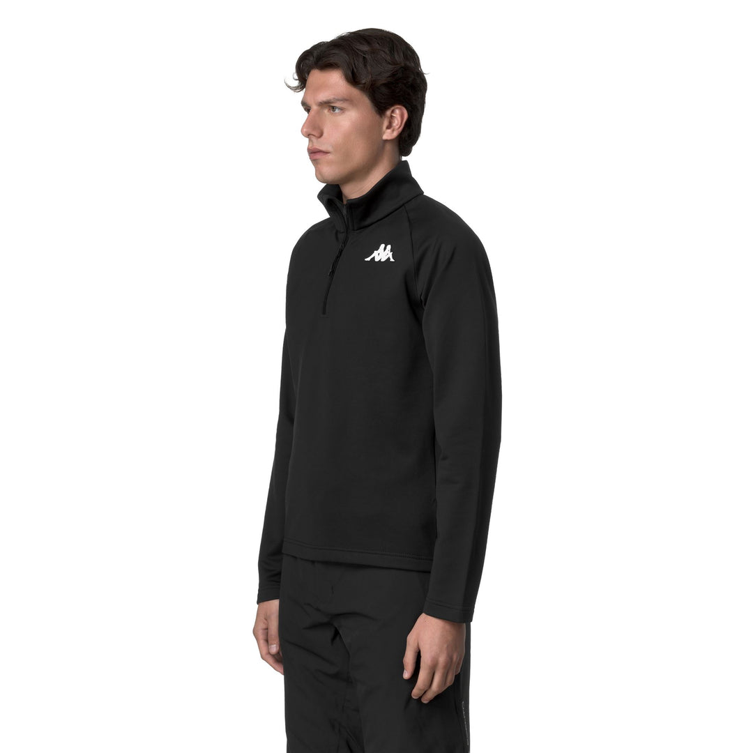 Black Unisex Slim Fit Fleece Jacket with Half Zip main