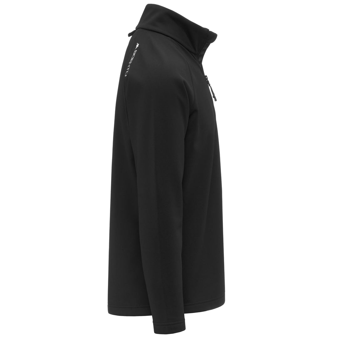 Black Unisex Slim Fit Fleece Jacket with Half Zip main