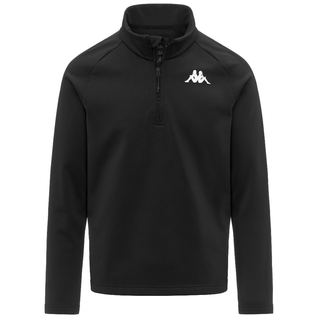 Black Unisex Slim Fit Fleece Jacket with Half Zip main
