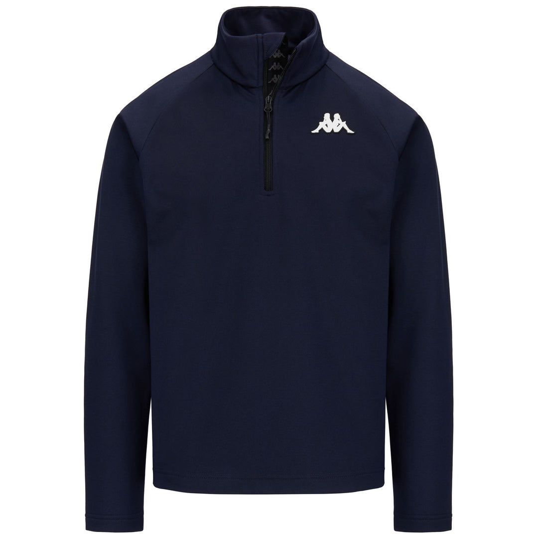 Blue Unisex Fleece Jacket with Half Zip and Slim Fit 01