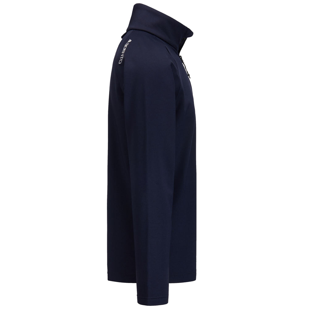 Blue Unisex Fleece Jacket with Half Zip and Slim Fit 02