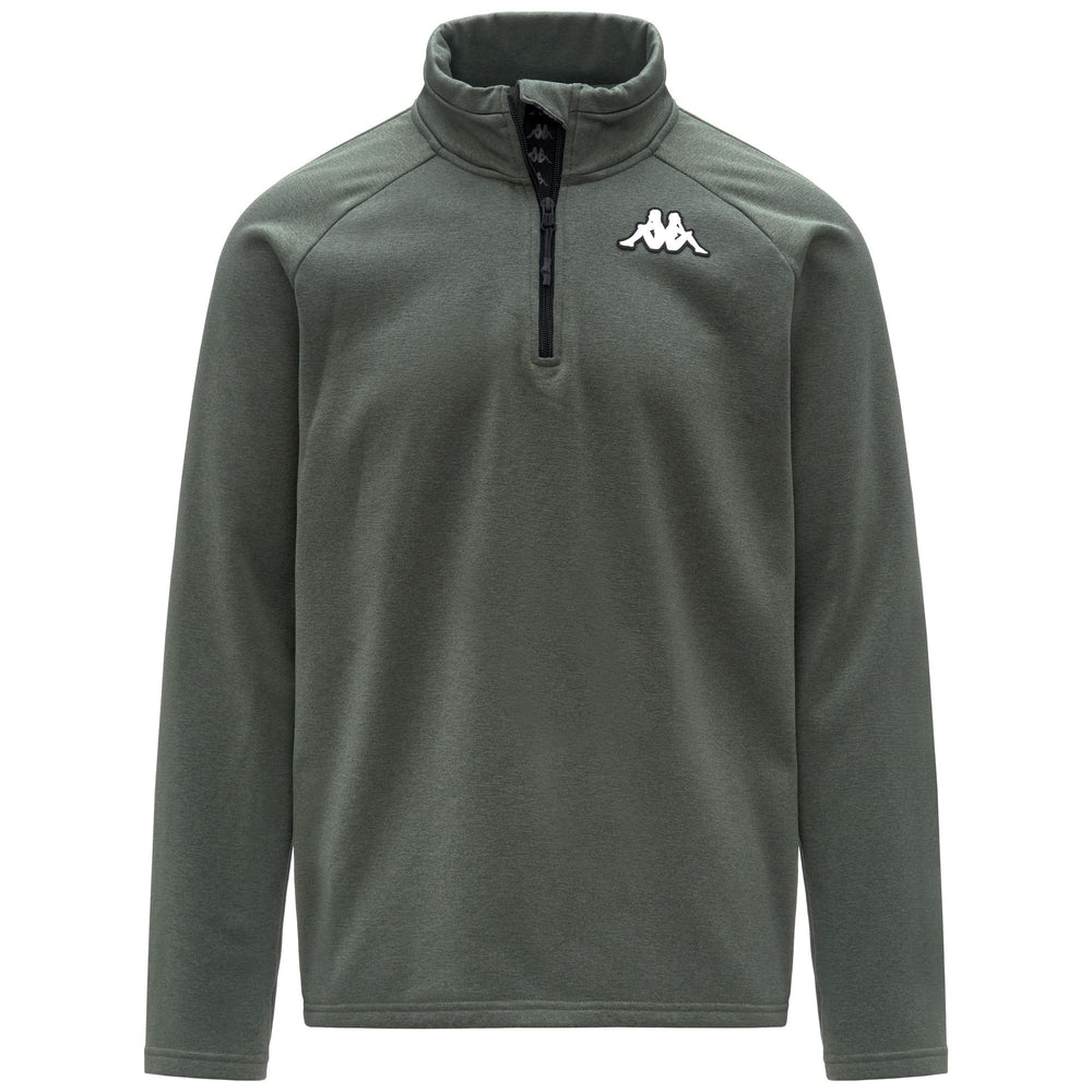 Green Unisex Fleece Jacket with Half Zip and Slim Fit 02