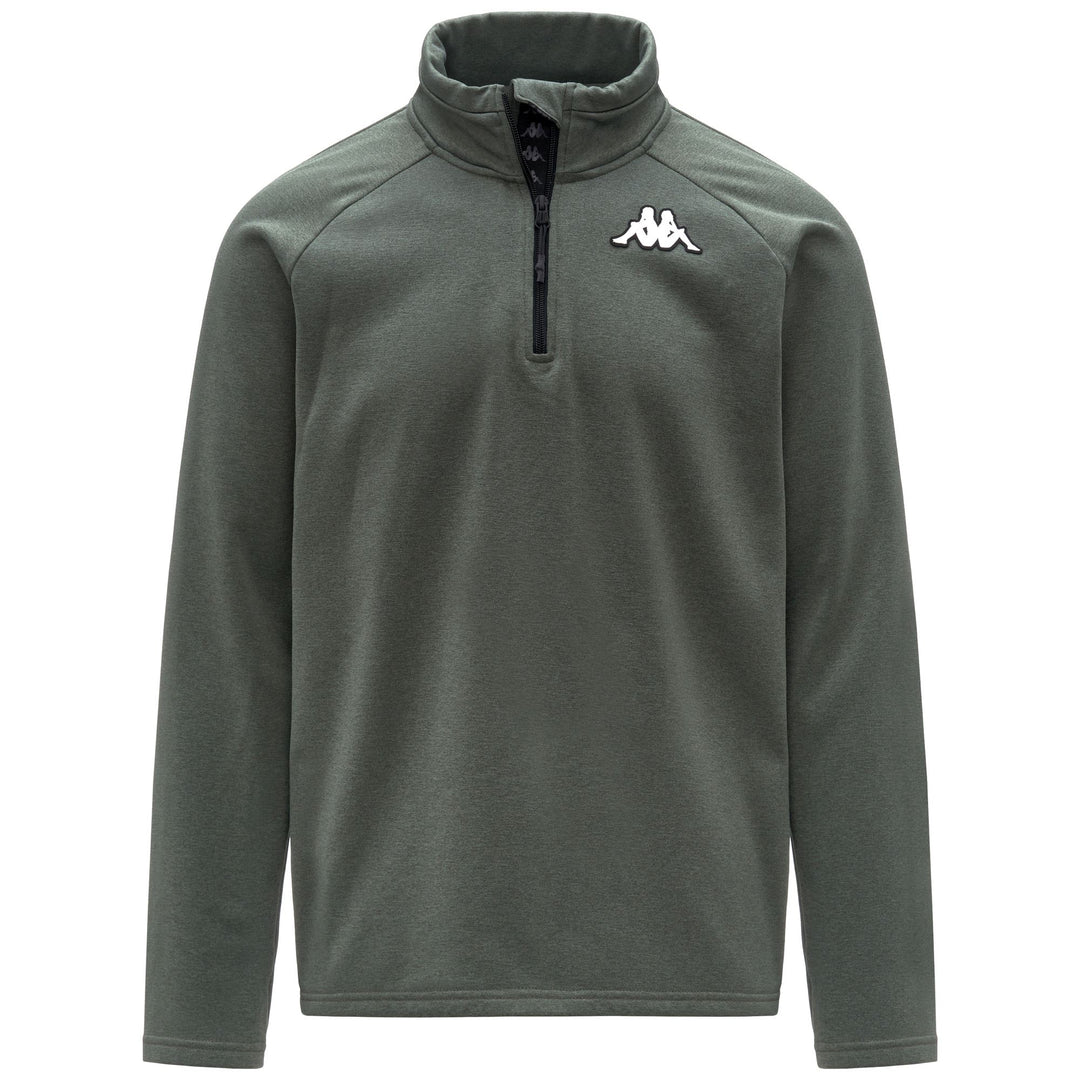 Chaqueta polar unisex verde con media cremallera y corte entallado main