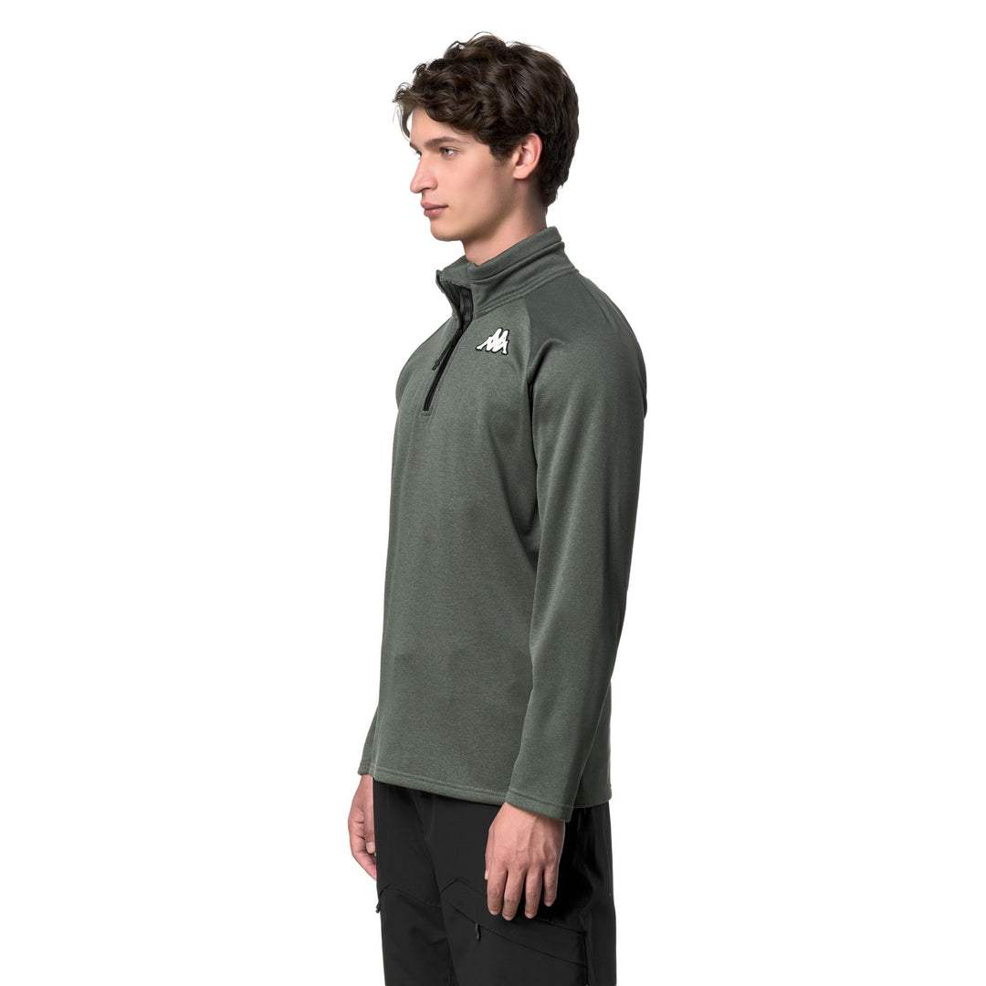 Green Unisex Slim Fit Fleece for Skiing main