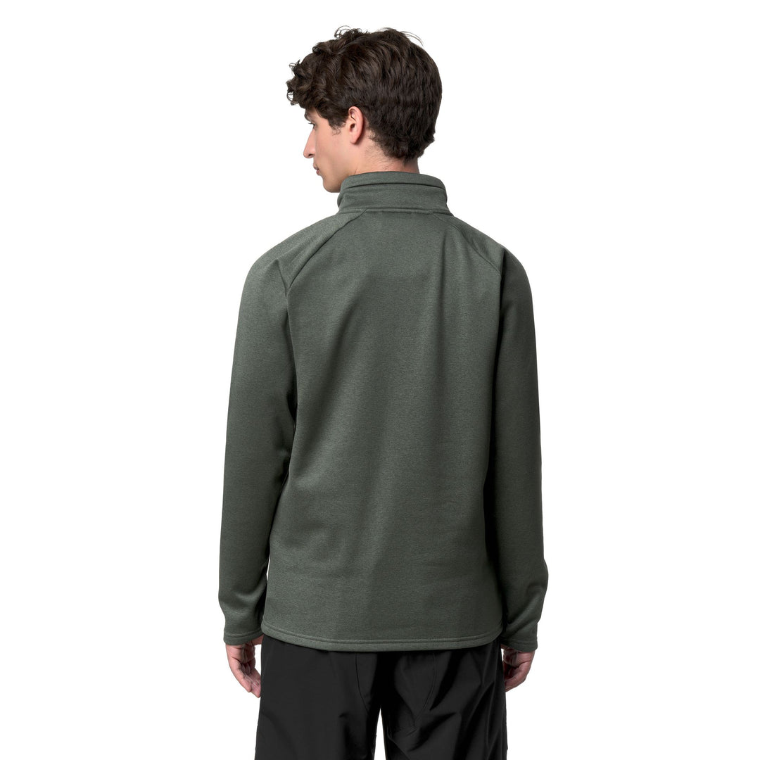 Chaqueta polar unisex verde con media cremallera y corte entallado main