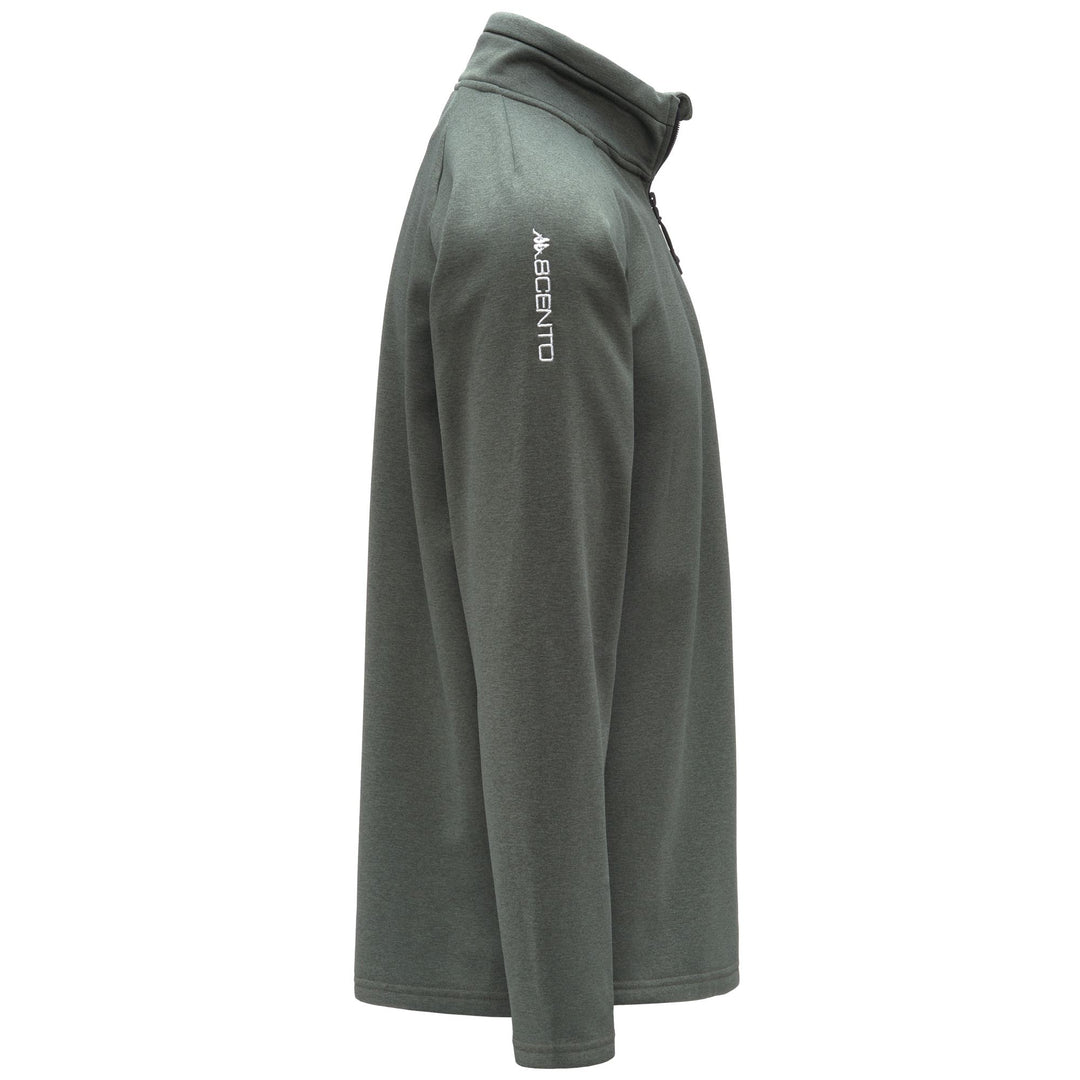 Chaqueta polar unisex verde con media cremallera y corte entallado main