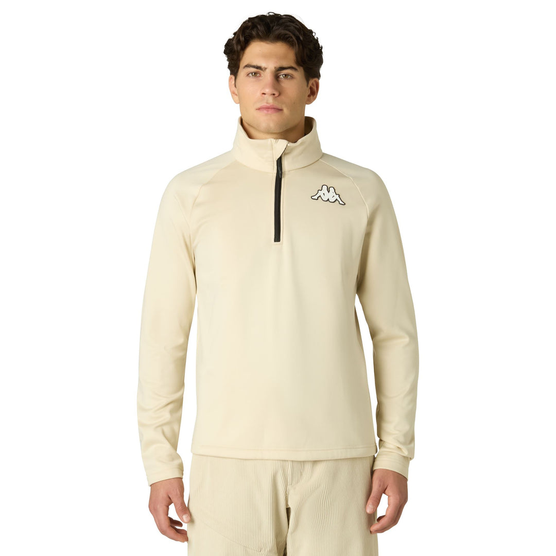 Beige Unisex Slim Fit Lightweight Mid-Layer Fleece 01