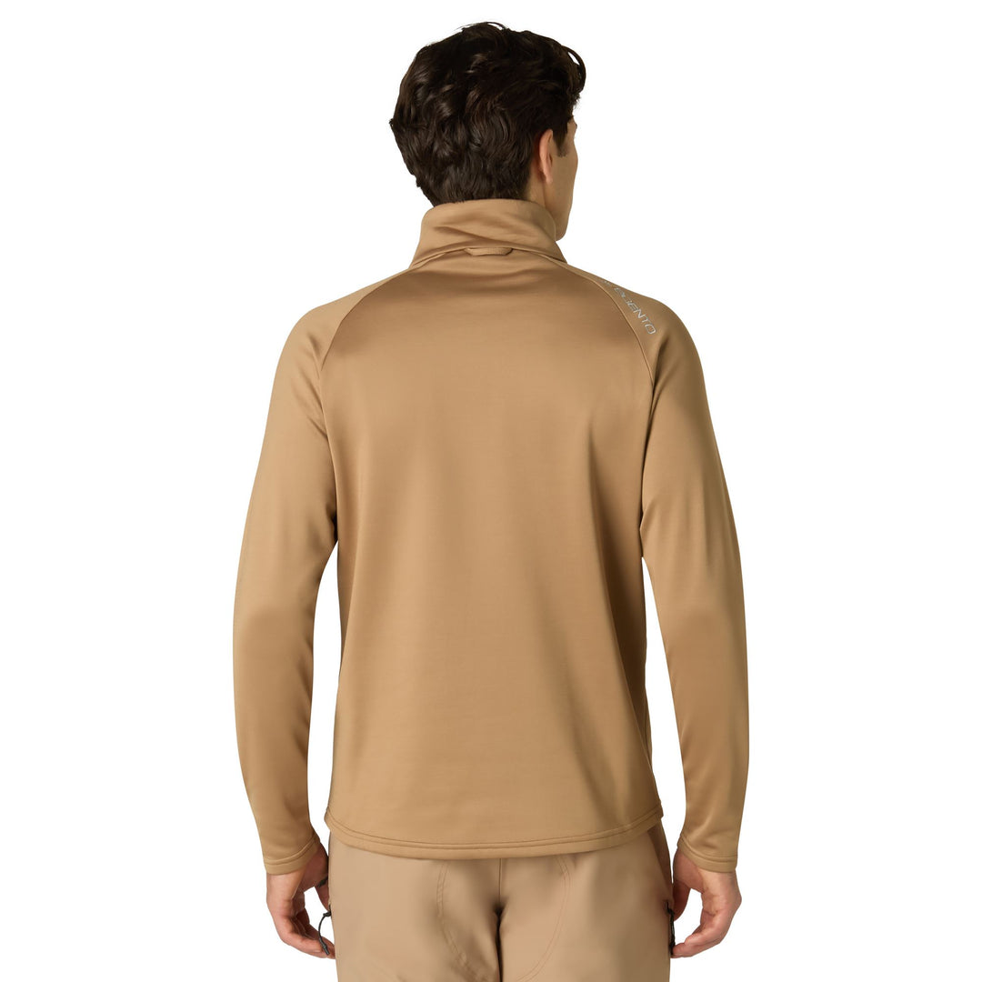 Pull en polaire léger beige unisexe à demi-zip et coupe ajustée main
