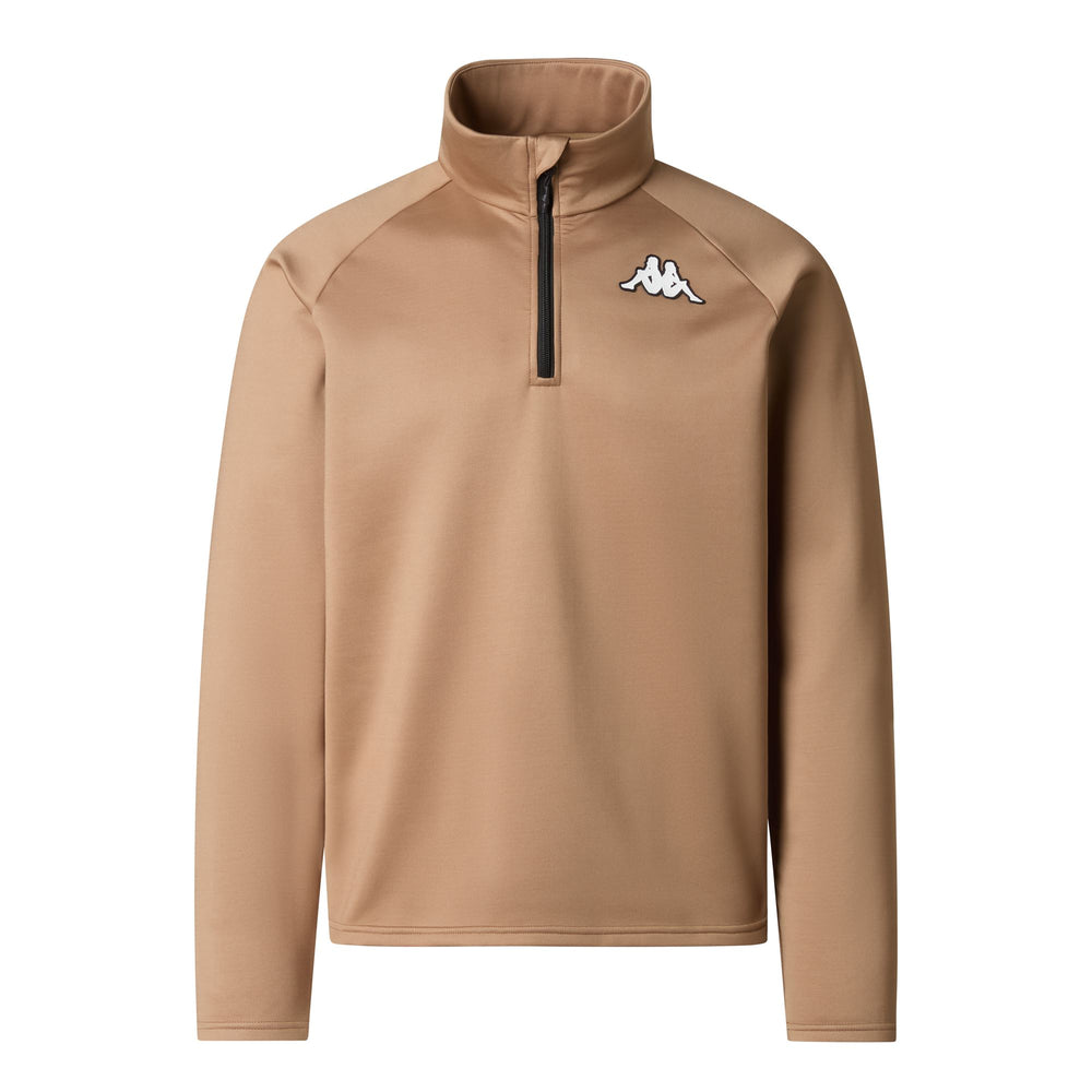 Beige Unisex Slim Fit Lightweight Fleece Half-Zip Pullover 02