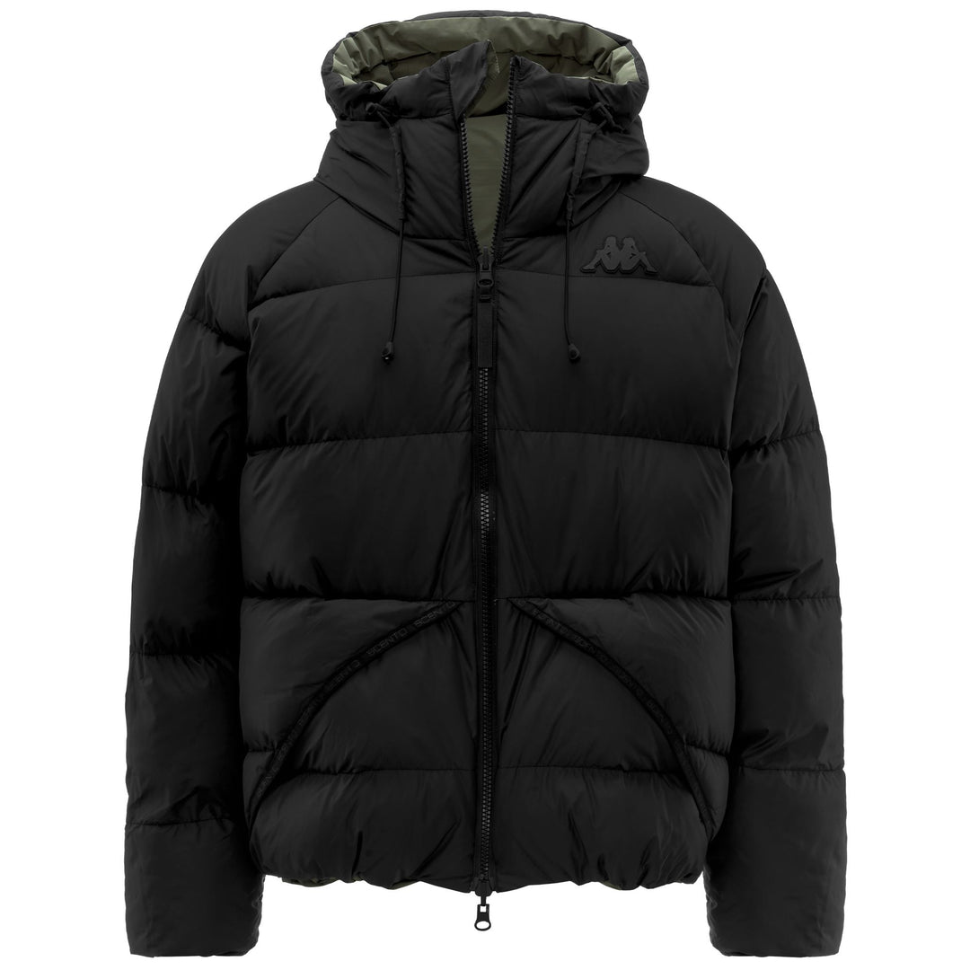 Green and Black Men's Reversible Jacket with Water Protection main