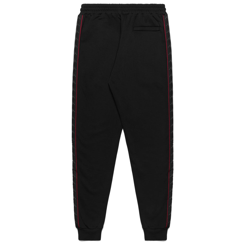 Pantalones deportivos de polar cepillado para hombre, negros y rojos 02