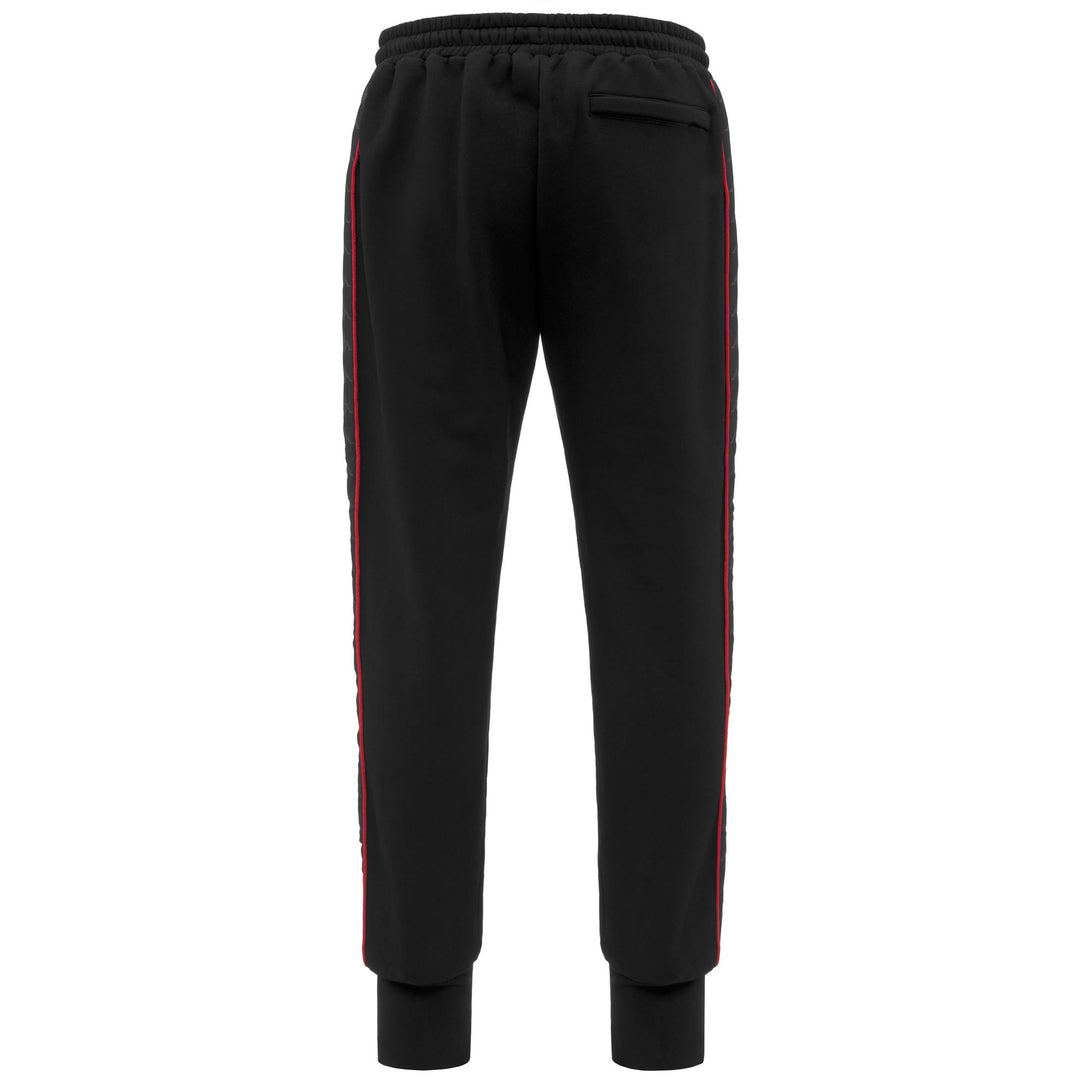 Pantaloni sportivi in ​​pile spazzolato da uomo, neri e rossi main
