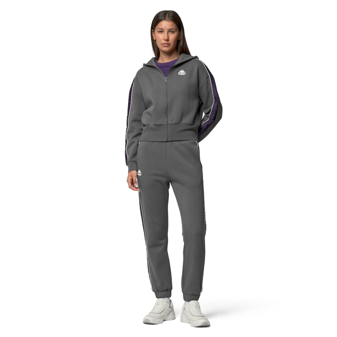 222 BANDA ADINA 2 - Pants - Sport Trousers - Woman - Grey Charcoal-Violet Anil-White Natural main
