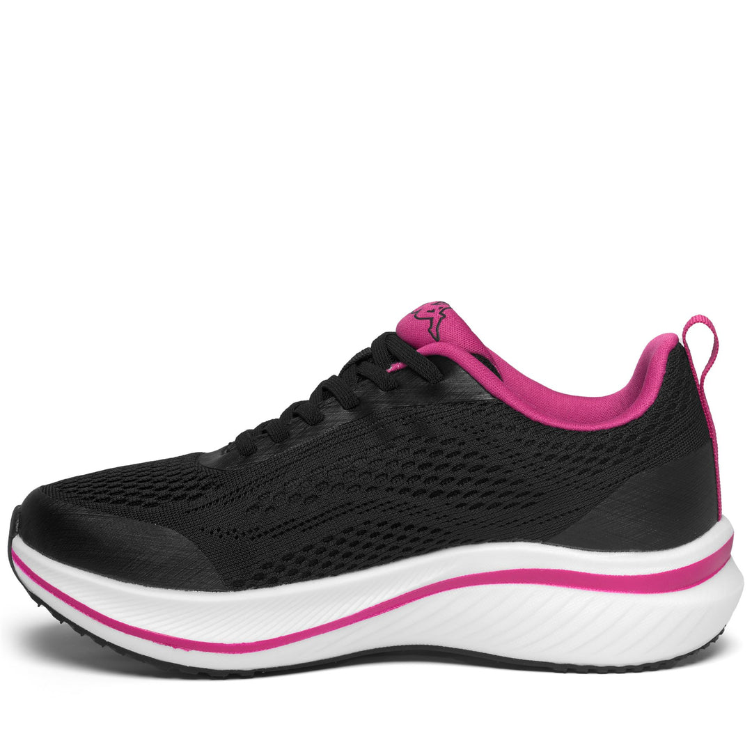 Black and Fuchsia Women's Breathable Low Cut Walking Sneakers main
