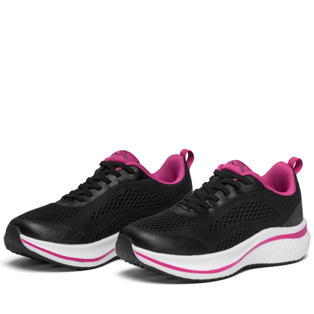 Black and Fuchsia Women's Breathable Low Cut Walking Sneakers main