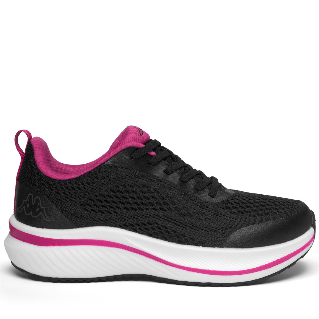 Black and Fuchsia Women's Breathable Low Cut Walking Sneakers 01