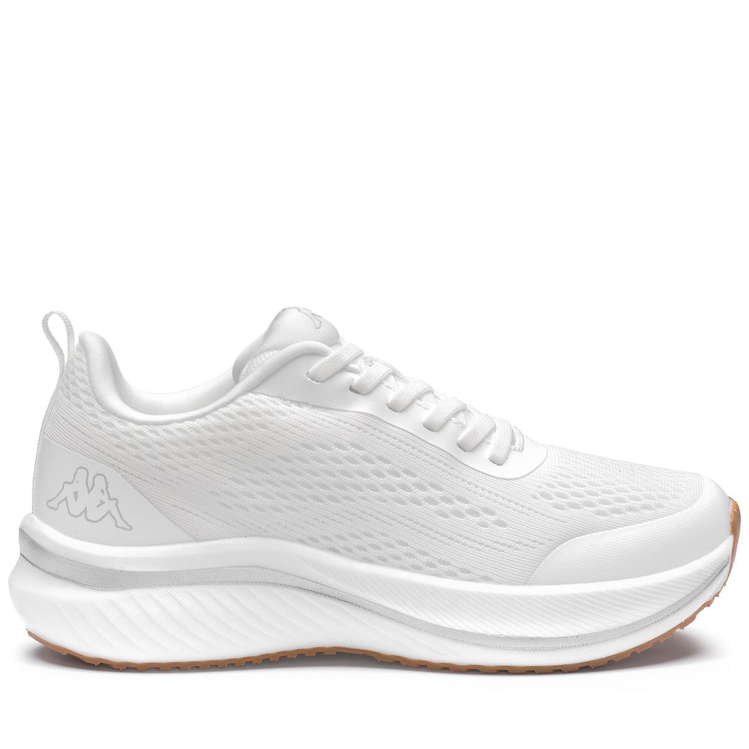 White Women's Low Cut Sneakers with Breathable Mesh Upper 01