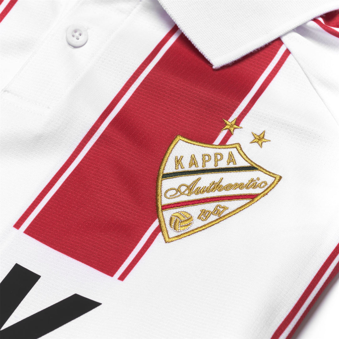 Polo da calcio da uomo bianca e rossa per uno stile di vita attivo main