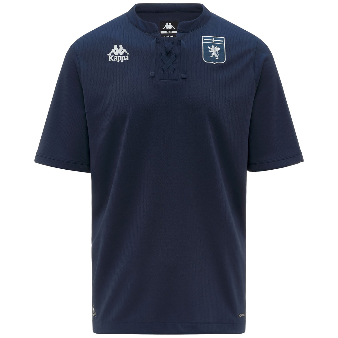 Dark Blue Men's Recycled Active Jersey with Polo Collar 01