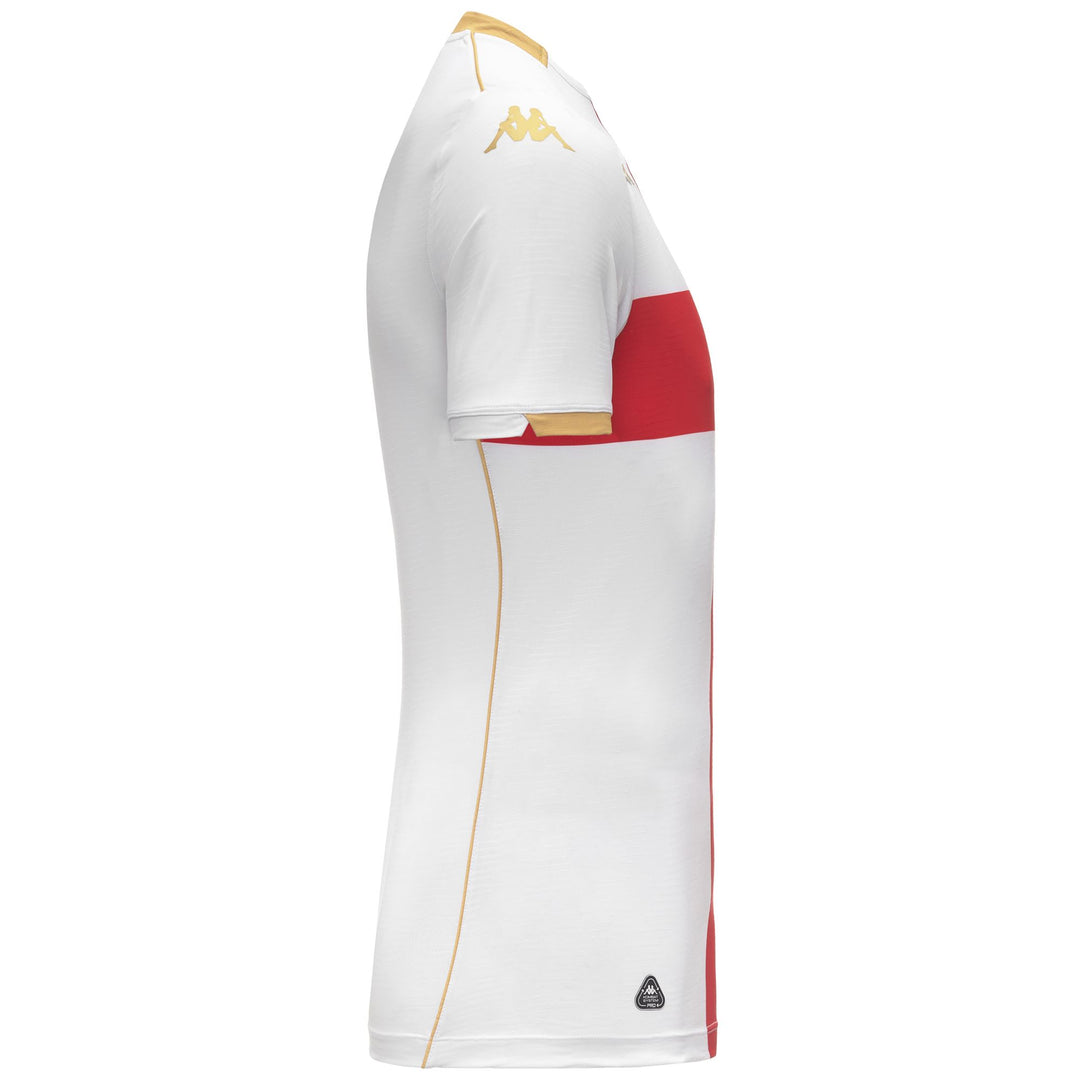 Maillot de football blanc Genoa pour homme en tissu jacquard recyclé main