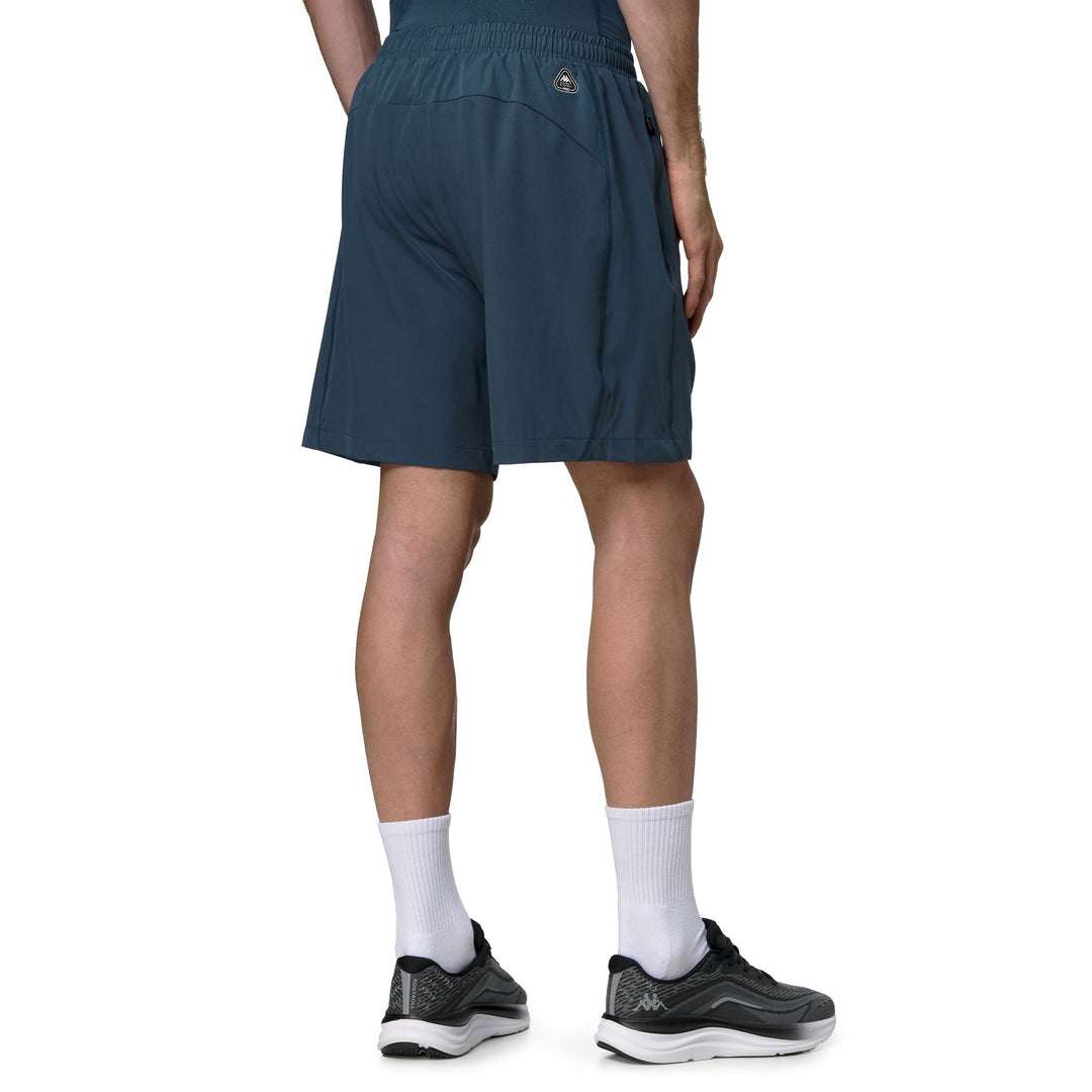 Blue Men's Slim Fit Sports Shorts in Woven Stretch Fabric main